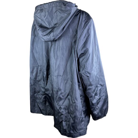 Susan Graver Water Resistant Windbreaker with Dot Lining Classic Navy 1X - Picture 9 of 13